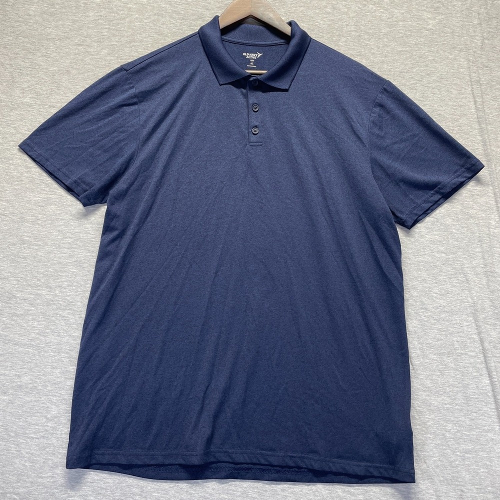 Old Navy Active Core Polo Shirt Men Large Tall Navy Blue Performance Golf Tennis